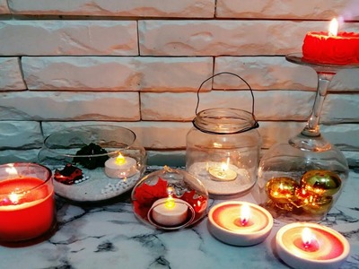 Diy Decoração de Natal com velas e potes de vidros