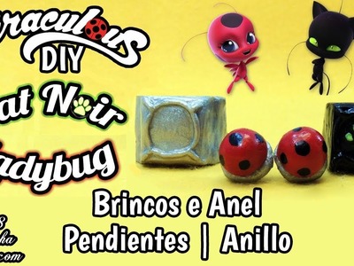 DIY Miraculous - Como fazer os brincos da Ladybug e o anel do Cat Noir | ???? Corujices da Lu