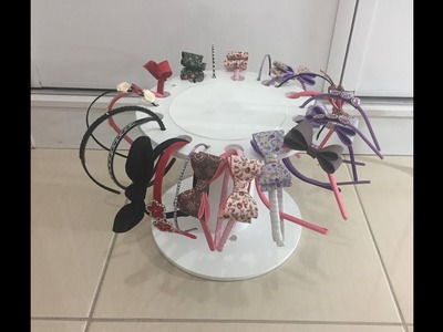 DIY Porta tiara feito com carretel de fio
