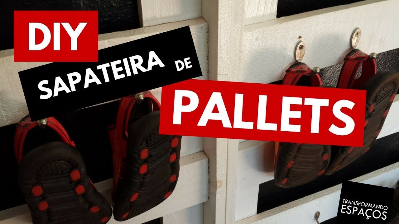 DIY: Sapateira de Pallets para organizar os sapatos dos meninos | Organização Pessoal ❤