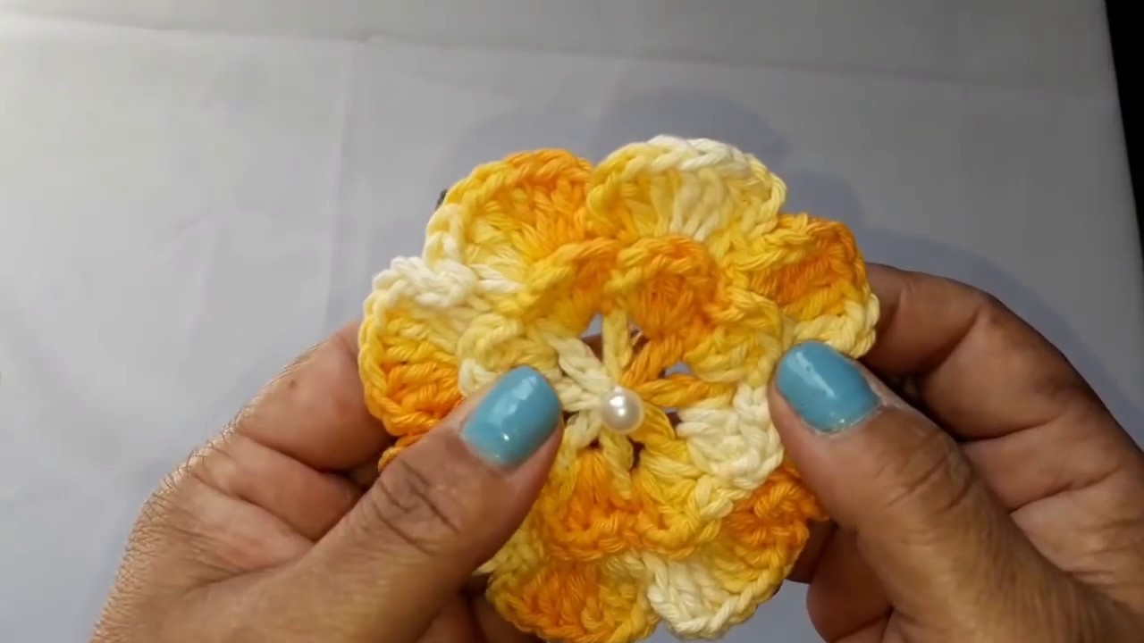 Flor Milena de crochê fácil para aplicação -com Elizabeth Silva