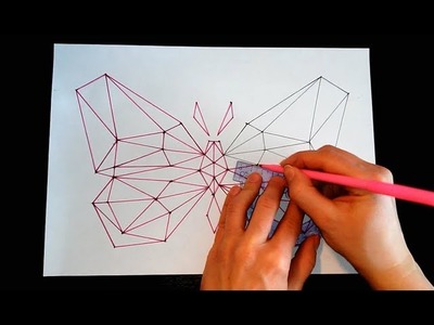 How to make a Geometric BUTTERFLY - Handmade. Como fazer uma BORBOLETA Geométrica - fe