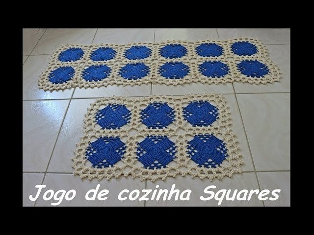 Jogo de Cozinha em Crochê Square - Cris Benvenuto