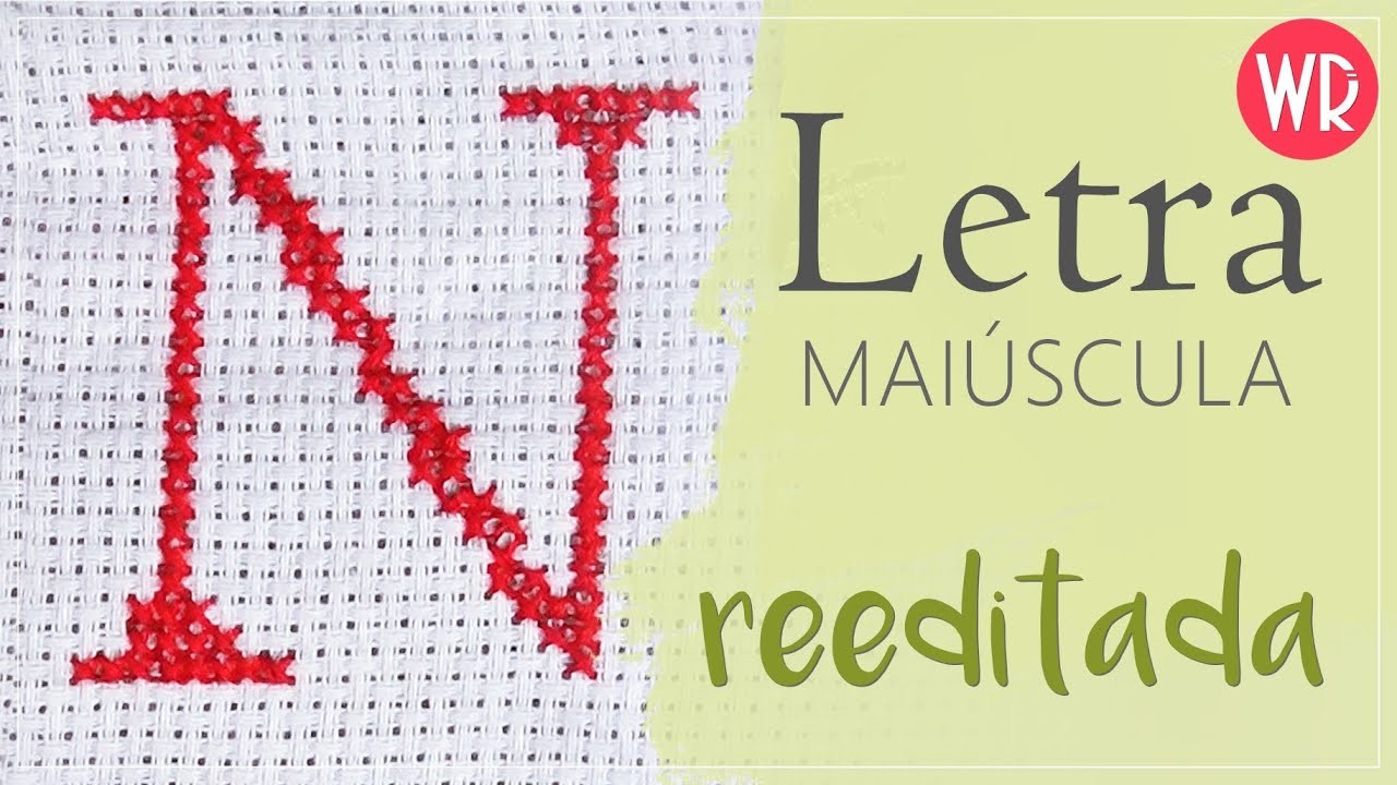 Letra N maiúscula - Ponto Cruz (REEDITADA)