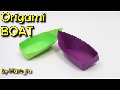 ⚓Origami BOAT That Floats on water ????(by Hare_ru)????️????  ENGLISH✦ Yakomoga Easy Origami tutorial????️????♥️