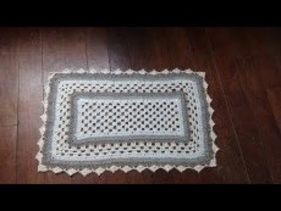 Tapete retangula de crochê, simples e fáci de fazer