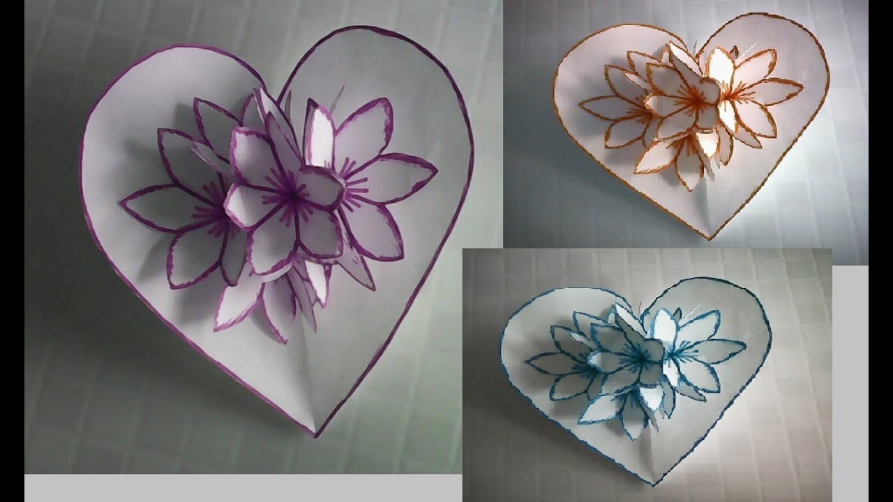 Cartão pop Up 3D,Flor,Diy presentes criativo,cartão dia das mães,namorado,lembrancinha,#artesanato