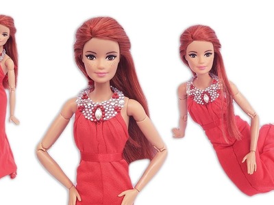 Como Fazer Vestido de Festa com Max Colar para Barbie e outras Bonecas #clubedabarbie