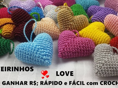 Como ganhar R$ com Croché; Chaveirinhos LOVE - PARTE 1.2 Continua, link a baixo  discrição tutorial