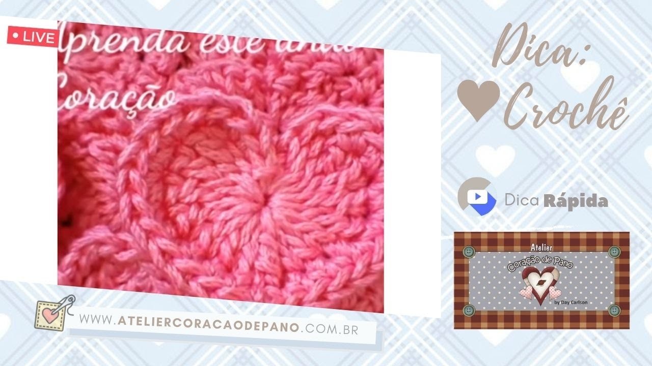 Coração de Crochê - Versátil, rápido e fácil!! vídeo de 3min