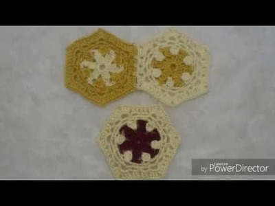 DIY CROCHET MOTIVO HEXAGONAL EM 2 CORES HD