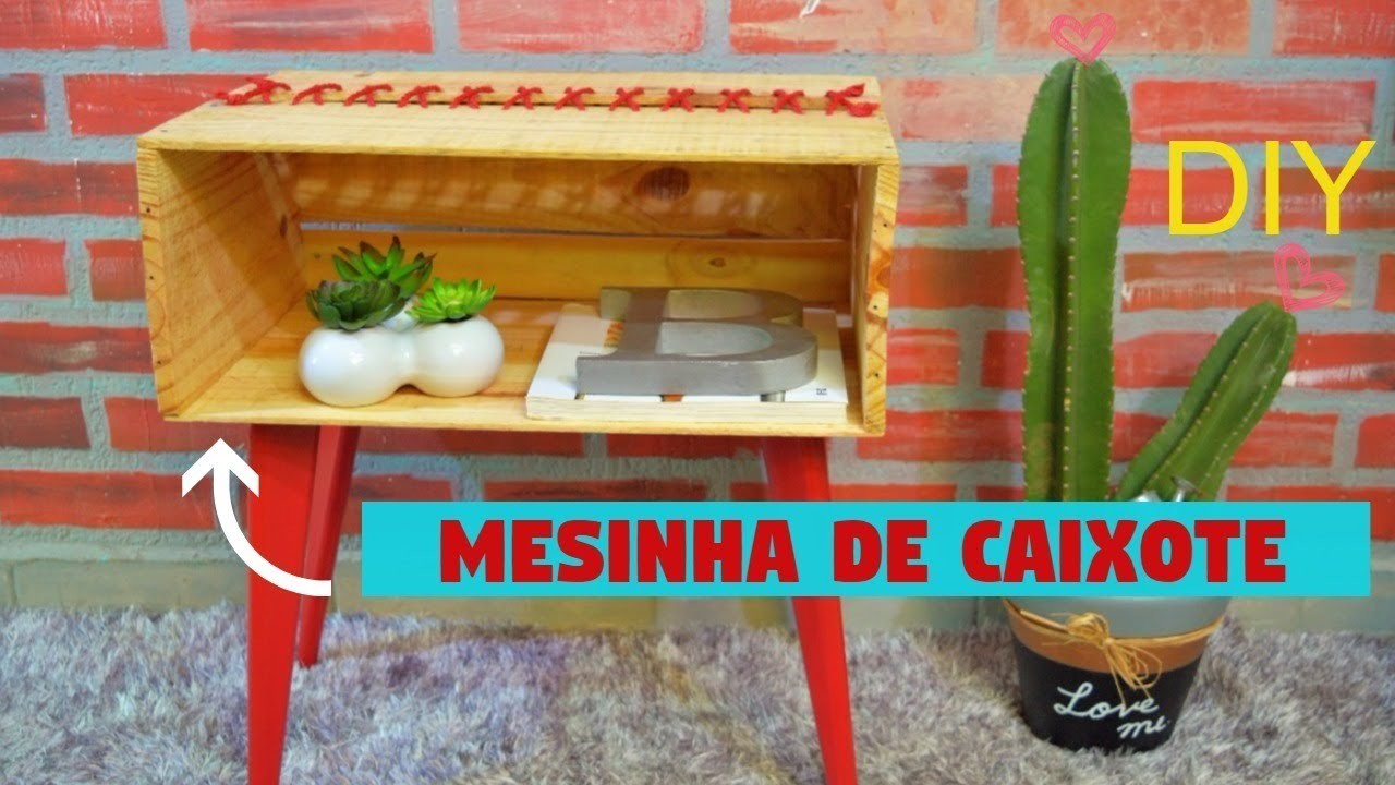 DIY Decoração Com Caixotes de Feita | Mesa Lateral