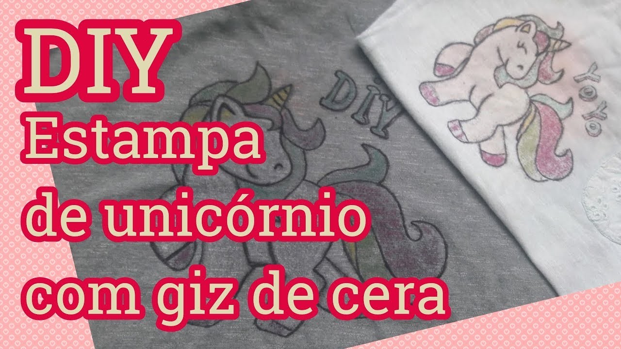 DIY Estampa de unicórnio com giz de cera