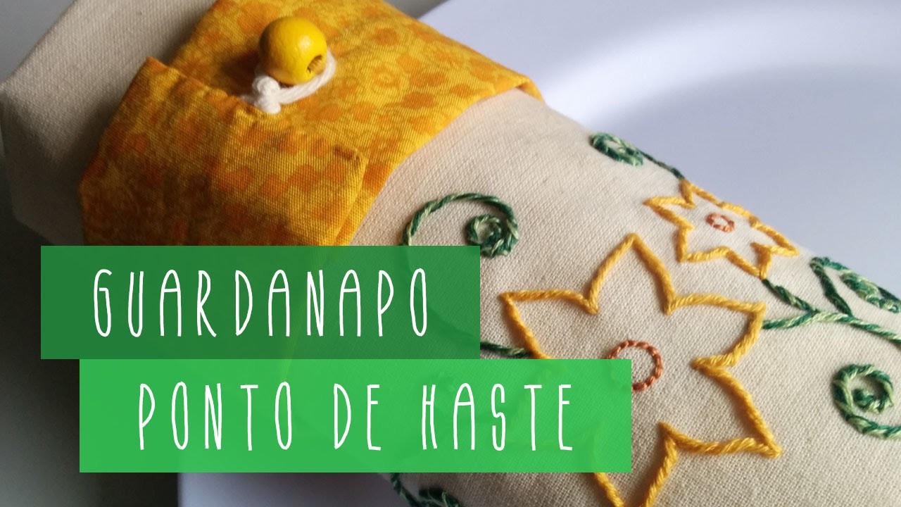 Guardanapo Bordado - Ponto de Haste