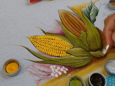 Roberto Ferreira - Como pintar Espiga de Milho utilizando a tinta AcriPuff.