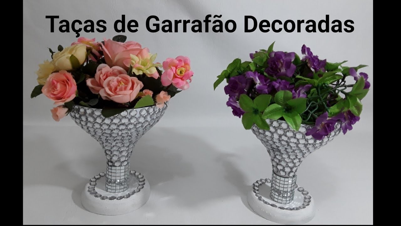 Taças de Garrafão Decoradas#Reciclagem