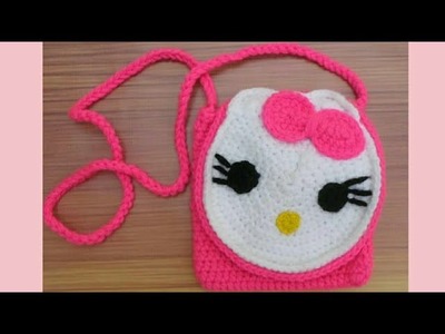 Bolsa da Hello Kitty de Crochê - Lacinho