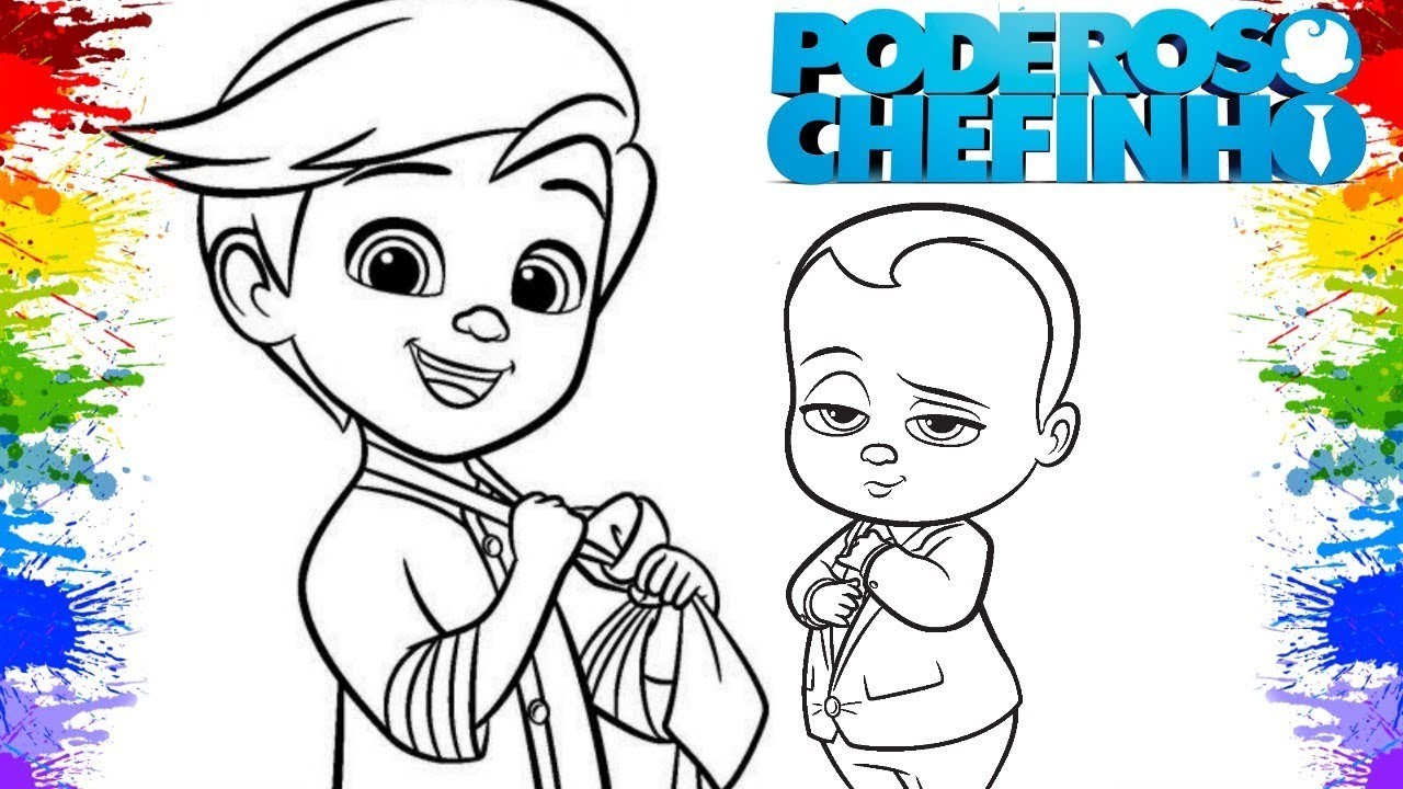 Colorir desenhos O Poderoso Chefinho Cartoons The Boss baby DreamWorks Video para crianças