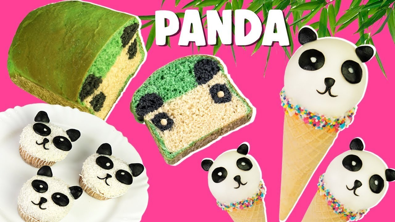 COMIDINHAS FOFAS DE PANDA: pão mágico, sorvete cake pop e cupcakes | Paula Stephânia