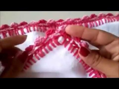 Como fazer barradinho de crochê para pano de prato ou fralda #062