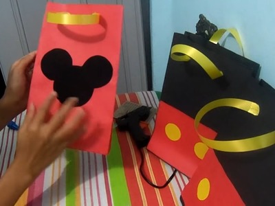 Como fazer sacolinha do Mickey feita de papel. DIY