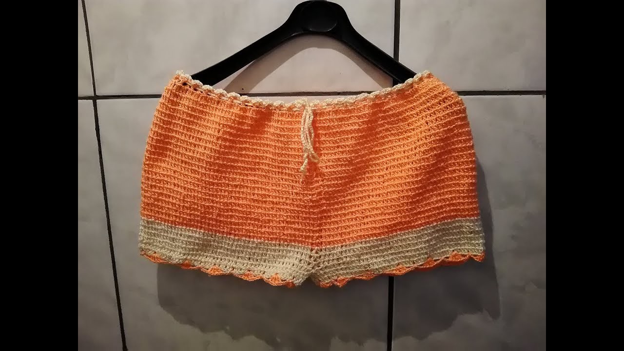 Como Fazer um Short de Crochê Tamanho M - (Passo a Passo)