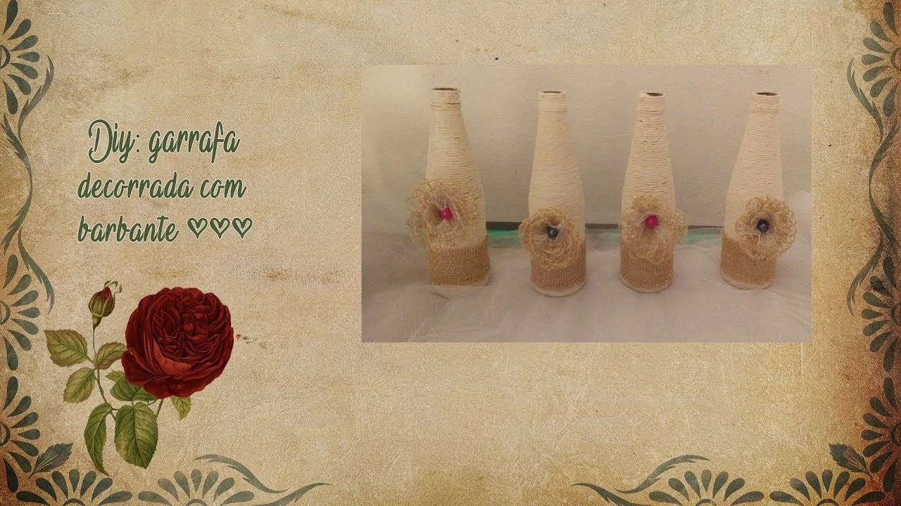 DIY: Garrafa decorada com barbante (  bottle decorated with string)