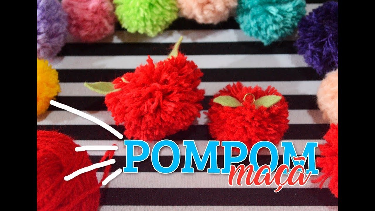 DIY | Pompom fácil  em formato de maçã