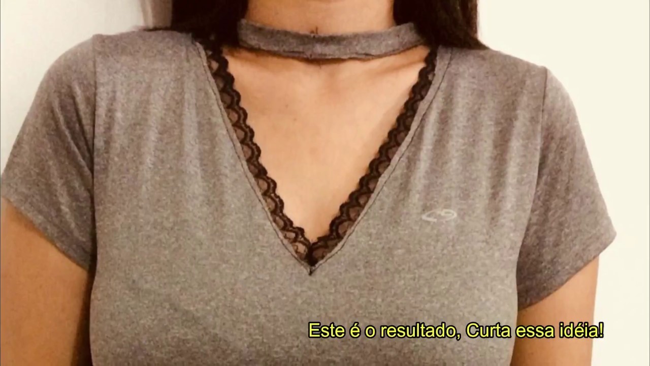 Diy Trasnforme blusa básica em Choker