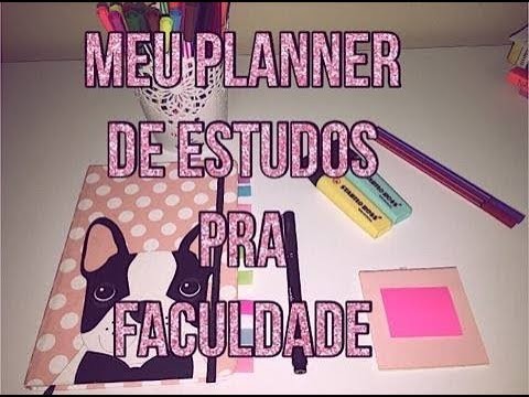 MEU PLANNER DE ESTUDOS PRA FACULDADE