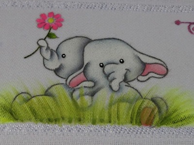 Pintando uma elefantinha na fralda- Iniciantes
