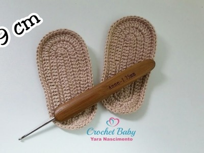 Solinha de Crochê - Tamanho 09 cm - Crochet Baby Yara Nascimento