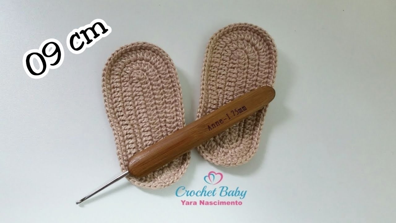 Solinha de Crochê - Tamanho 09 cm - Crochet Baby Yara Nascimento