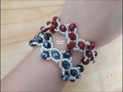 Como fazer pulseiras de cristais  -#gleicykellybarbosa