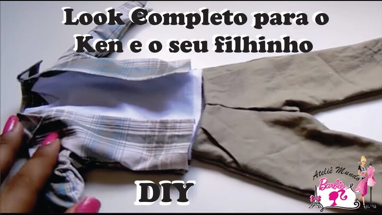 DIY - Como Fazer Camiseta e calça com bolso para boneco Ken - Parte 2