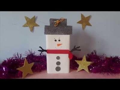 Enfeite de Natal Boneco de Neve Com Caixa de Leite!
