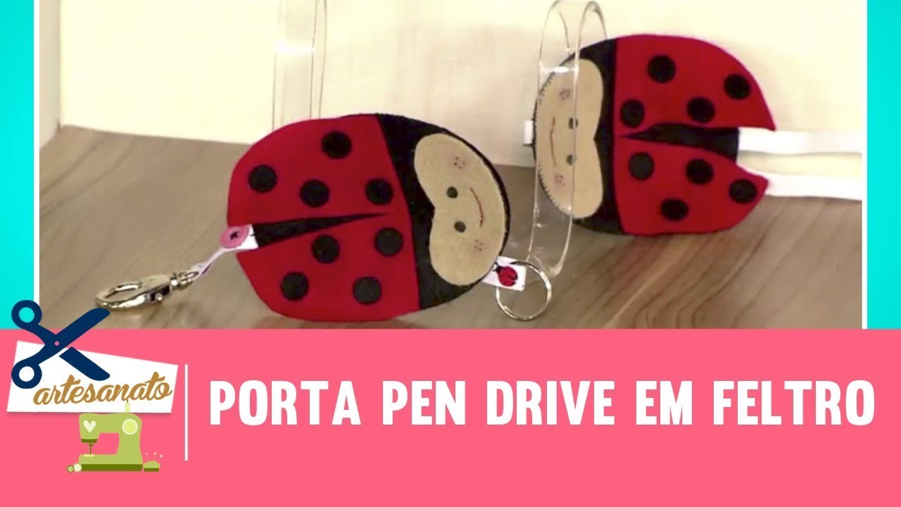 Porta pen drive em feltro - Vida Melhor - 23.10.2017