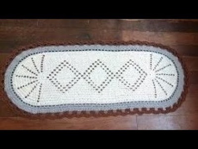Tapete de cozinha grande, oval em crochê, simples e fácil de fazer ( final )