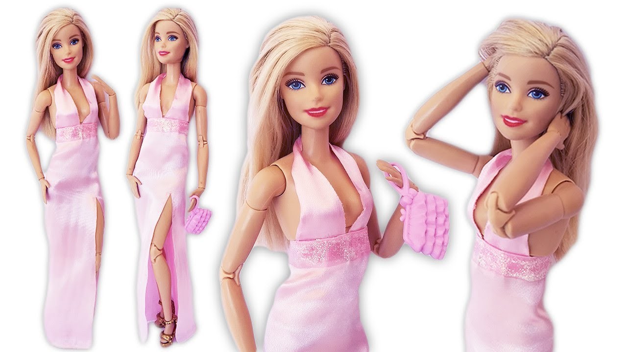 Vestido de Festa para Barbie sem costura | DIY #clubedabarbie