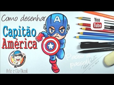Como desenhar Capitão América cartoon passo a passo