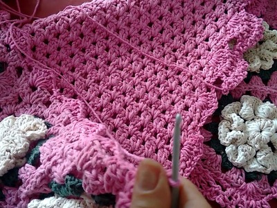 Como fazer acabamento +bico de crochê em tapete de barbante +passo a passo.