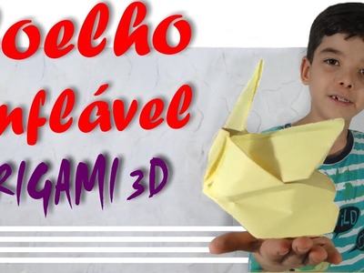 Como fazer um Coelho Inflável em Origami 3D (Inflorean rabbit in 3d paper folding)