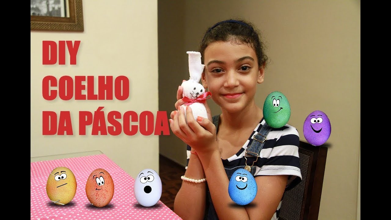 DIY coelhinho da páscoa feito com meia
