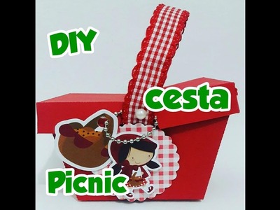 Diy convite cesta de picnic chapeuzinho vermelho