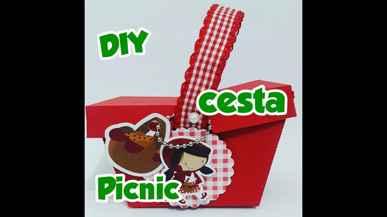 Diy convite cesta de picnic chapeuzinho vermelho