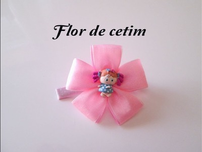 Diy  flor de cetim e organza fácil