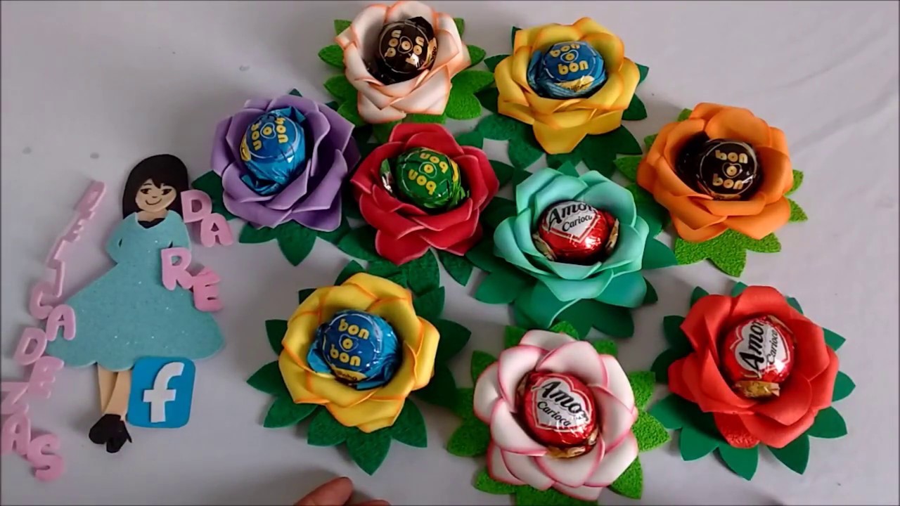 DIY: Lembrancinha Para o Dia Da Mulher: Porta Bombom Flor.