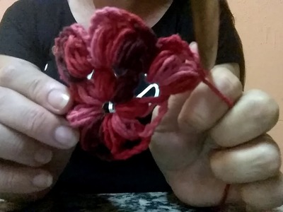 Flor pipoca crochê parte 2
