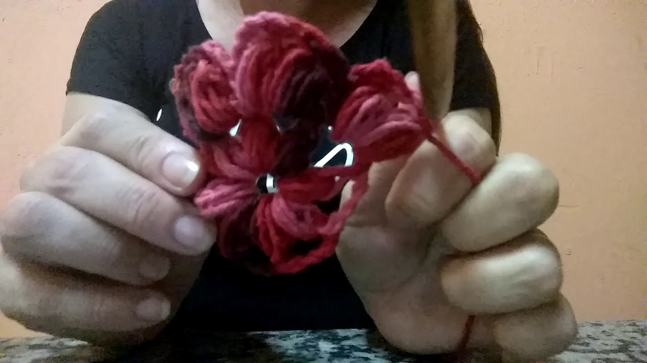 Flor pipoca crochê parte 2