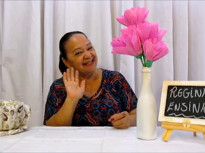 Flores de Papel- Lindas flores com papel crepom !  Regina Ensina